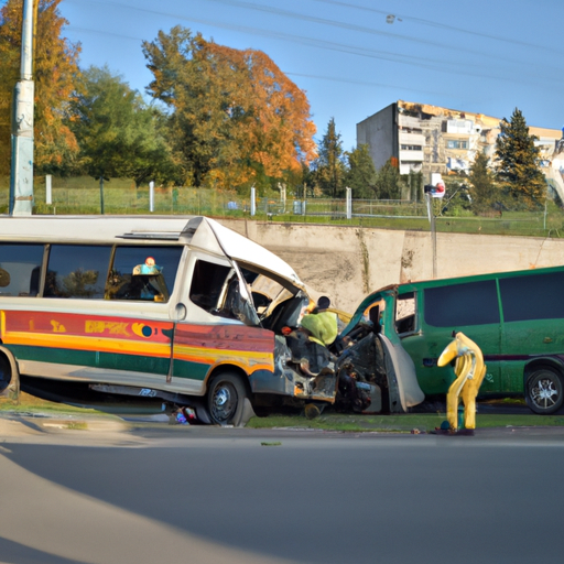 Accident cu 7 victime în Brașov. Un microbuz s-a ciocnit violent cu un autoturism